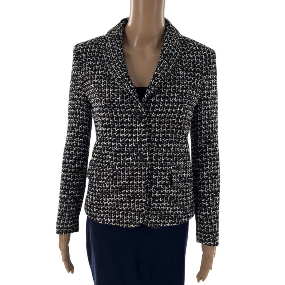 BOSS Black White Jomanda Tweed Blazer Jacket - Picture 4 of 12